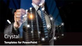  Presentation with connection - Cool new PPT theme with modern-technologies-for-connection-mixed backdrop and a wine colored foreground