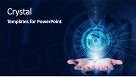  Presentation with modern - Slide deck with modern technology - woman presenting modern technologies background and a navy blue colored foreground