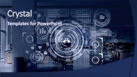  Presentation with business abstract - Cool new presentation design with modern technology abstract - connection technologies for business mixed backdrop and a navy blue colored foreground