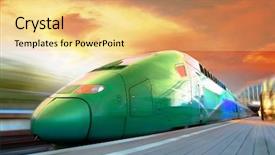  Presentation with high technology - Audience pleasing theme consisting of modern technology abstract - high-speed train with motion blur backdrop and a yellow colored foreground