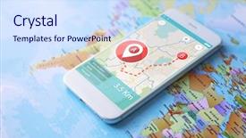  Presentation with tourism - Cool new PPT layouts with modern technology and tourism concept map application for smartphone backdrop and a sky blue colored foreground