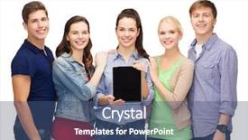  Presentation with technology education - Amazing slide deck having white background modern molecular backdrop and a lemonade colored foreground