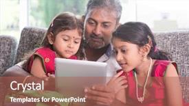  Presentation with home schooling - Colorful slide deck enhanced with modern technology concept indian family backdrop and a coral colored foreground