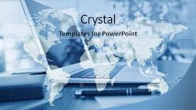  Presentation with office management - Colorful PPT layouts enhanced with modern technology concept world map backdrop and a light blue colored foreground