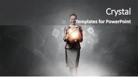  Presentation with technology - Slide deck enhanced with modern technology integration concept background and a dark gray colored foreground