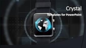  Presentation with mass media - PPT theme featuring modern technology object and mass background and a dark gray colored foreground