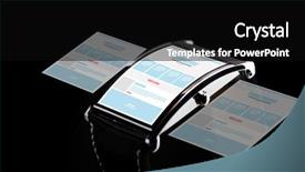 Presentation with web design - Amazing PPT theme having modern-technology-object-and-media backdrop and a black colored foreground