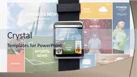  Presentation with wearable - Slides featuring modern technology object and media background and a lemonade colored foreground