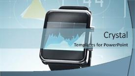  Presentation with black technology - Amazing presentation design having modern technology statistics business and object concept - close up of black smart watch with chart on screen over blue background backdrop and a light blue colored foreground