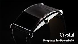  Presentation with black technology - Slide deck with modern technology time object and media concept - close up of black smart watch background and a black colored foreground