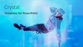  Presentation with energy air - Slide set featuring modern-teenage-boy-flies-through background and a arctic colored foreground