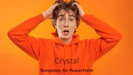  Presentation with yellow orange - PPT layouts enhanced with modern-teenage-boy-with-curly background and a  colored foreground