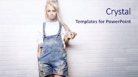  Presentation with teenage girl - Presentation consisting of modern teenage girl with blonde background and a sky blue colored foreground