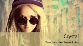  Presentation with teenage girl - Audience pleasing slide deck consisting of modern teenage girl with blonde backdrop and a yellow colored foreground