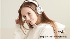  Presentation with music studio - Theme enhanced with modern-teenage-girl background and a  colored foreground
