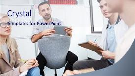  Presentation with teens - Presentation theme featuring modern teens and teacher sitting background and a sky blue colored foreground