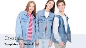  Presentation with teens - Presentation with modern-teens-in-trendy-denim background and a light blue colored foreground