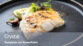  Presentation with thai - Audience pleasing slide deck consisting of modern thai fried cod fish backdrop and a gray colored foreground