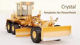  Presentation with road light - Cool new presentation theme with modern three-axle road grader backdrop and a cream colored foreground