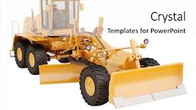  Presentation with wheel axle - Presentation enhanced with modern three-axle road grader background and a white colored foreground