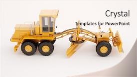  Presentation with wheel axle - PPT theme consisting of modern three-axle road grader background and a cream colored foreground