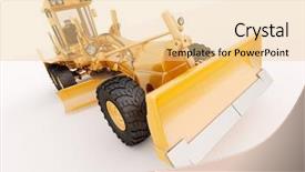  Presentation with road light - Beautiful presentation featuring modern three-axle road grader backdrop and a lemonade colored foreground