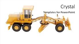  Presentation with road - Cool new slide set with modern three-axle road grader backdrop and a white colored foreground