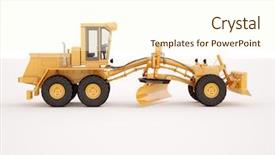  Presentation with road light - Beautiful presentation design featuring modern three-axle road grader backdrop and a cream colored foreground