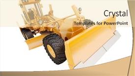  Presentation with wheel axle - Presentation theme enhanced with modern three-axle road grader background and a lemonade colored foreground