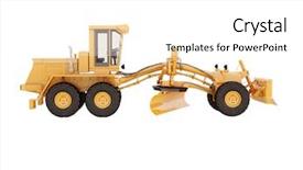  Presentation with wheel axle - Colorful presentation theme enhanced with modern three-axle road grader backdrop and a white colored foreground