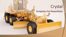  Presentation with road light - Colorful presentation theme enhanced with modern three-axle road grader backdrop and a lemonade colored foreground