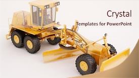  Presentation with road light - PPT layouts enhanced with modern three-axle road grader background and a lemonade colored foreground