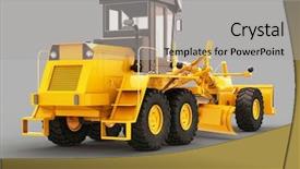  Presentation with wheel axle - Presentation design consisting of modern three-axle road grader background and a light gray colored foreground