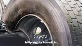  Presentation with modern gas station - Presentation having modern tire machine in the service station background and a dark gray colored foreground