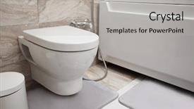  Presentation with toilet - PPT layouts with modern toilet in bathroom interior background and a light gray colored foreground