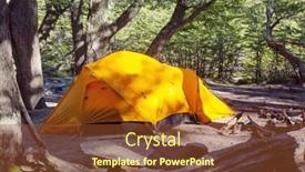  Presentation with modern trees - Presentation with modern-tourist-tent-hanging-between background and a tawny brown colored foreground