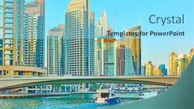  Presentation with towers - Colorful slide deck enhanced with modern-towers-of-dubai-marina backdrop and a arctic colored foreground