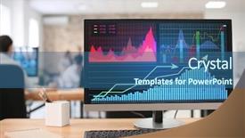  Presentation with data - Theme enhanced with modern trade - computer screen with stock data background and a ocean colored foreground