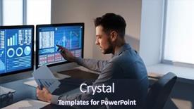  Presentation with finance - Cool new PPT layouts with modern trade - male broker working in office backdrop and a tawny brown colored foreground