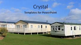  Presentation with trailer park - Amazing slide set having modern trailer of caravan park backdrop and a light blue colored foreground