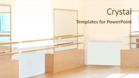  Presentation with dance - PPT theme featuring modern training dance hall interior background and a cream colored foreground