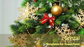  Presentation with christmas presents - Amazing presentation design having modern trees - handmade christmas tree and presents backdrop and a  colored foreground