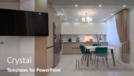  Presentation with luxury - PPT theme featuring modern-trendy-white-and-beige background and a gray colored foreground