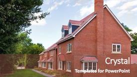  Presentation with rural development - Beautiful PPT theme featuring modern uk housing estate development backdrop and a tawny brown colored foreground