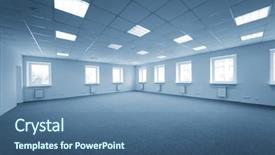  Presentation with office renovation - PPT theme with modern under construction office background and a ocean colored foreground