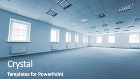  Presentation with office renovation - Beautiful PPT theme featuring modern under construction office backdrop and a teal colored foreground