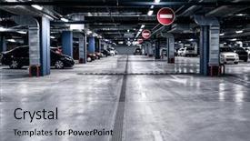  Presentation with cars - Presentation with modern underground parking with cars background and a light gray colored foreground