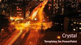  Presentation with night city - Colorful PPT theme enhanced with modern urban city at night backdrop and a wine colored foreground