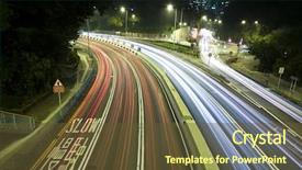  Presentation with freeway - Colorful slides enhanced with modern urban city with freeway traffic at night hong kong backdrop and a tawny brown colored foreground
