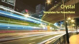  Presentation with freeway - Cool new slides with modern urban city with freeway backdrop and a tawny brown colored foreground